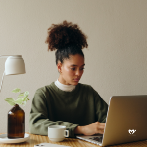 Woman Working on a Laptop